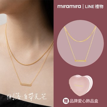 【miramira】閃耀氣場｜微光 雙鍊白鋯直線墜項鍊_金/銀2色 (獅子座 生日禮物 送閨蜜 送女友 送自已 保色抗敏 情人節 送禮推薦 儀式感 獨家禮物 )