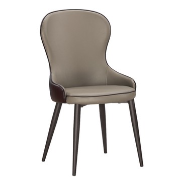 MUNA家居  雷妮餐椅(灰色皮)(五金腳)   52X60X93cm