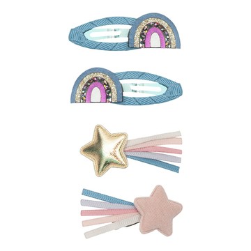 Mimi & Lula｜AW23_搖滾齊格-彩虹星星綜合髮夾4入