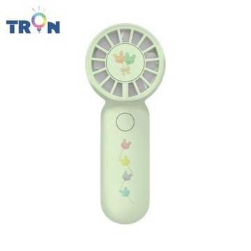 TRON 迷你手持風扇 綠色 馬卡龍氣球 三檔風速 防丟掛繩 充電風扇