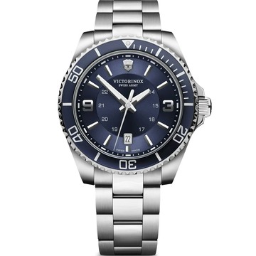 VICTORINOX 瑞士 Maverick Large 潛水大三針腕錶 男錶 手錶-藍色43mm VISA-242007