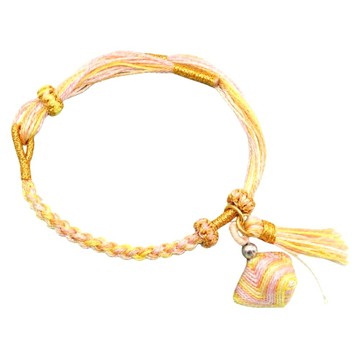 3baby 三個寶 開運端午繩千絲手鍊 W21  粉黃色  手圍12~18cm