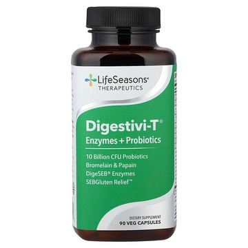LifeSeasons, Digestivi-T®，酶 + 益生菌，90 粒素食膠囊