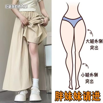 M-6XL 大碼女裝 寬褲 褲裙 山本裙褲 夏季新款高腰顯瘦半身裙休閑小個子薄款冰絲闊腿