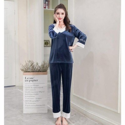 パジャマ ルームウェア レディース 冬 もこもこ パジャマ 9分袖 Vネック ベルベット 上下セット 厚手 暖かい パジャマ 部屋着 可愛い ガウチョパンツ4色 通販 Lineポイント最大get Lineショッピング