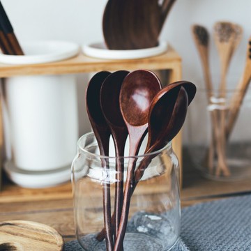 日式原木創意餐具手工家用小木茶湯勺寶寶調羹甜品咖啡蜜蜂調味勺