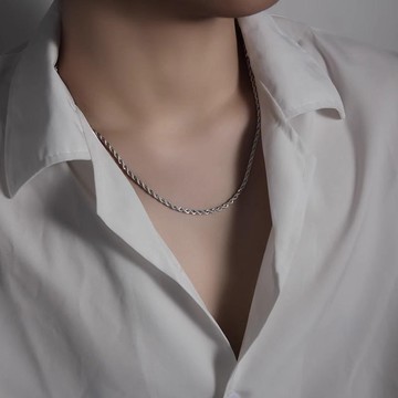 簡約氣質扭鏈男士時尚鎖骨項鍊復古不褪色嘻哈百搭鏈