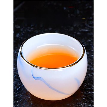 高端手工主人杯單杯金邊青花白瓷功夫茶杯個人專用茶盞送禮品茗杯