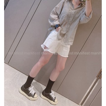 MANIFEST 正韓 後鬆緊側割破短褲 3024售現貨