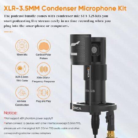 Comica ADCaster C1 K1 Podcast Equipment Bundle USB Audio Interface with Dual XLR Input, Voice Changer, Mic Preamp, 48kHz 24bit XLR Condenser Mic f