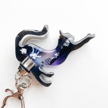 僅限國際配送。雲樹脂貓照亮天空　純黑色 1