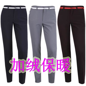 韓國直郵 高爾夫褲子男秋冬加絨 高爾夫長褲男 腰部松緊帶OB073