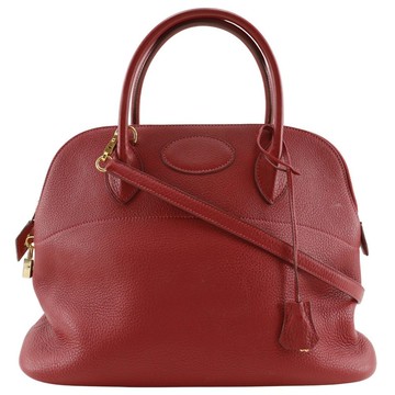 [日本直送] Hermes Bolide 35 手提包，兩用單肩包，Taurillon Clemence，紅色/金五金配件，女士 [二手]