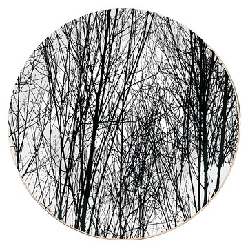 REMEMBER Underplate 圓味木盤 34cm 造型彩繪木盤 桐木材質  小樹  1個