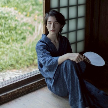 日式和服 日本男士和服武士長袍日式料理家居浴袍桑拿服復古正裝傳統寫真【HZ66824】