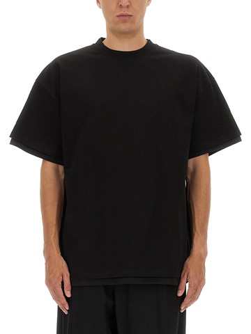 jil sander double layer cotton t-shirt