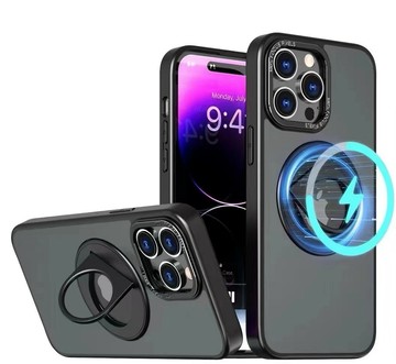 iPhone 15 Pro Max 殼 【ACE_CASE】 iPhone 15 Pro Max 超凡神翼圓指A款 360度旋轉( MagSafe)磁吸指環支架立架手機殼保護殼保護套