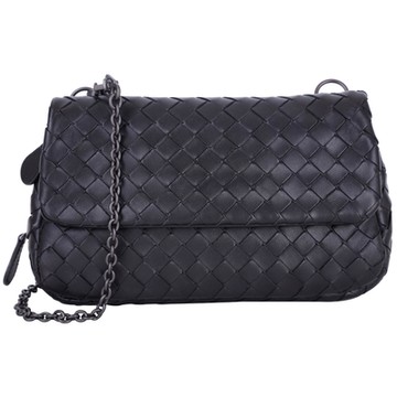 BOTTEGA VENETA 寶緹嘉  NAPPA 小羊皮編織迷你鍊帶包(黑色)
