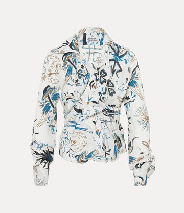 Vivienne Westwood Drunken Shirt Printed Marocain 40 Women