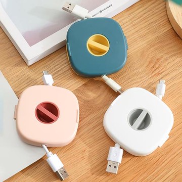 數據線收納盒繞線器耳機充電線整理收納神器迷你便攜防纏繞線扣包