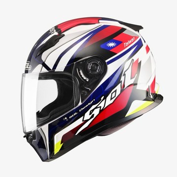 SOL 安全帽 SF-2M SF2M 愛國者 白紅藍 抗UV 排齒釦 通風透氣 全罩 安全帽《比帽王》