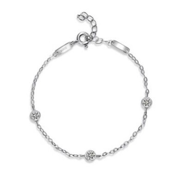 純銀手鍊 鍍白金鑲鑽手環-流行時尚簡約百搭情人節生日禮物女飾品73cv62【獨家進口】【米蘭精品】