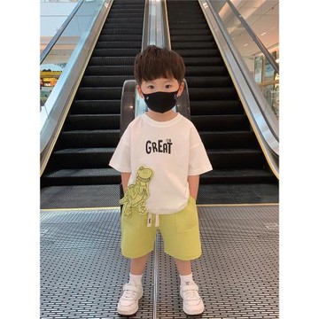 男童夏季短袖套裝2025新款洋氣寶寶酷帥衣服潮兒童網紅時髦兩件套