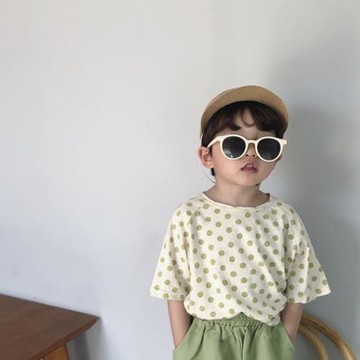 兒童墨鏡潮寶寶防紫外線太陽鏡男女童復古眼鏡小孩百搭圓框遮陽鏡