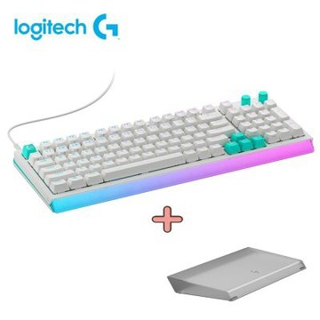 羅技 logitech G G512 X 觸感軸98類比機械雙軸有線電競鍵盤-白+磨砂透明壓克力手托