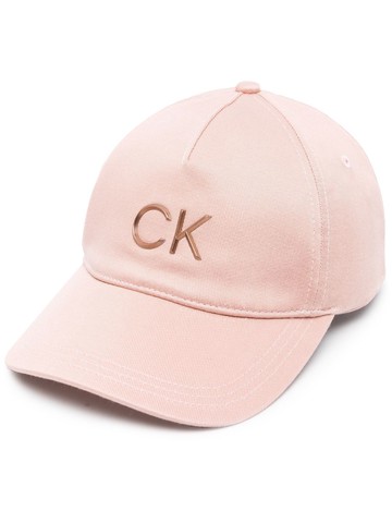 Calvin Klein - logo-plaque baseball cap - women - TENCEL™ Lyocell (LENZING)/Cotton - One Size - Pink
