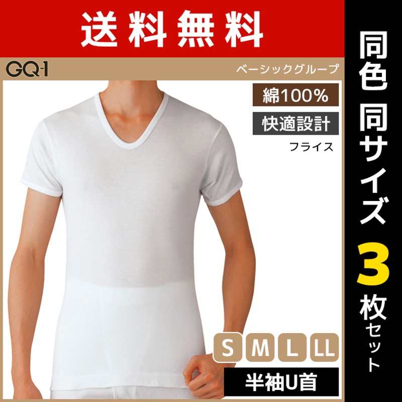 GUNZE 同色セット GQ-1 ベーシック 半袖U首 Tシャツ 肌着 綿100 ...