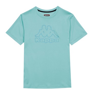 KAPPA義大利 時尚男吸溼排汗圓領衫 絲藍綠31199LWU7U