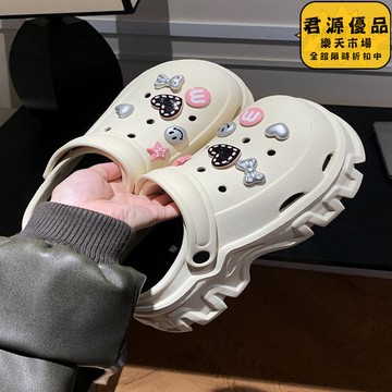 拖鞋 洞洞鞋 韓國zauo have戶外愛心蝴蝶結洞洞鞋 海邊度假洞洞鞋 厚底增高洞洞鞋 沙灘鞋 洞洞鞋
