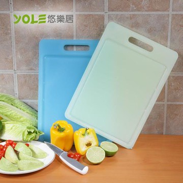 YOLE悠樂居-抗菌防霉水晶砧板(中)#1130021 切菜板 料理板 食材分類 生熟食 雙面使用