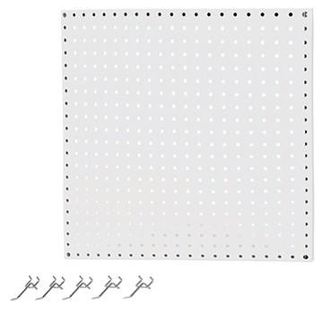 撥撥的架子 平白洞洞板 + 電鍍牛角掛勾 532mm  1組  白色