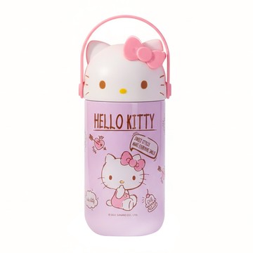 SHIERN-CHIU 廣億實業 HELLO KITTY 造型真空食物燜燒罐 304不鏽鋼 大容量罐身  紫色  500ml  1個
