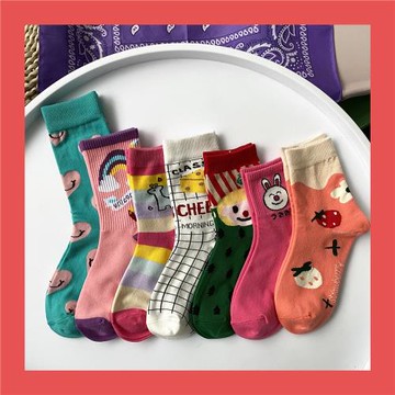 襪子女ins潮可愛日系中筒襪 百搭學院風秋冬彩色街頭韓國日系棉襪