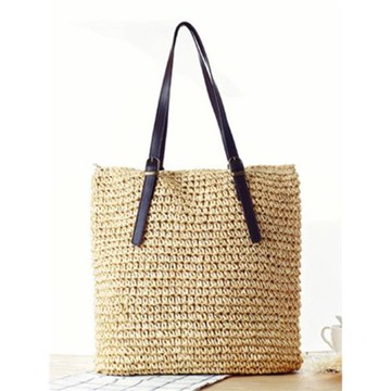 店長推薦明星款簡約純色草編包森女系單肩編織包四季出行百搭女包