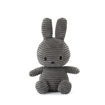 BON TON TOYS Miffy米菲兔ECO燈芯絨填充玩偶-灰 23cm