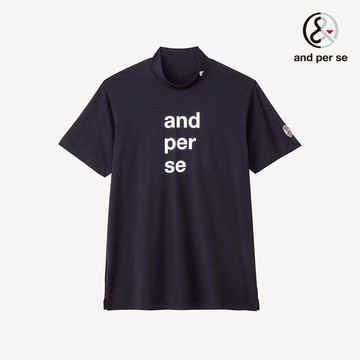 【and per se】男款深藍色伸縮吸汗UV防護經典短袖襯衫立領短棉 DGV29505