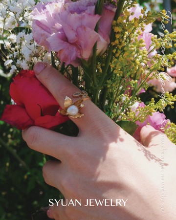 Poise內斂優雅天然淡水珍珠戒指生日 禮物情人節