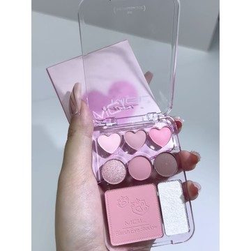MGL 八色愛心眼影盤 韓系甜妹 珠光霧面細閃 修容腮紅 大地