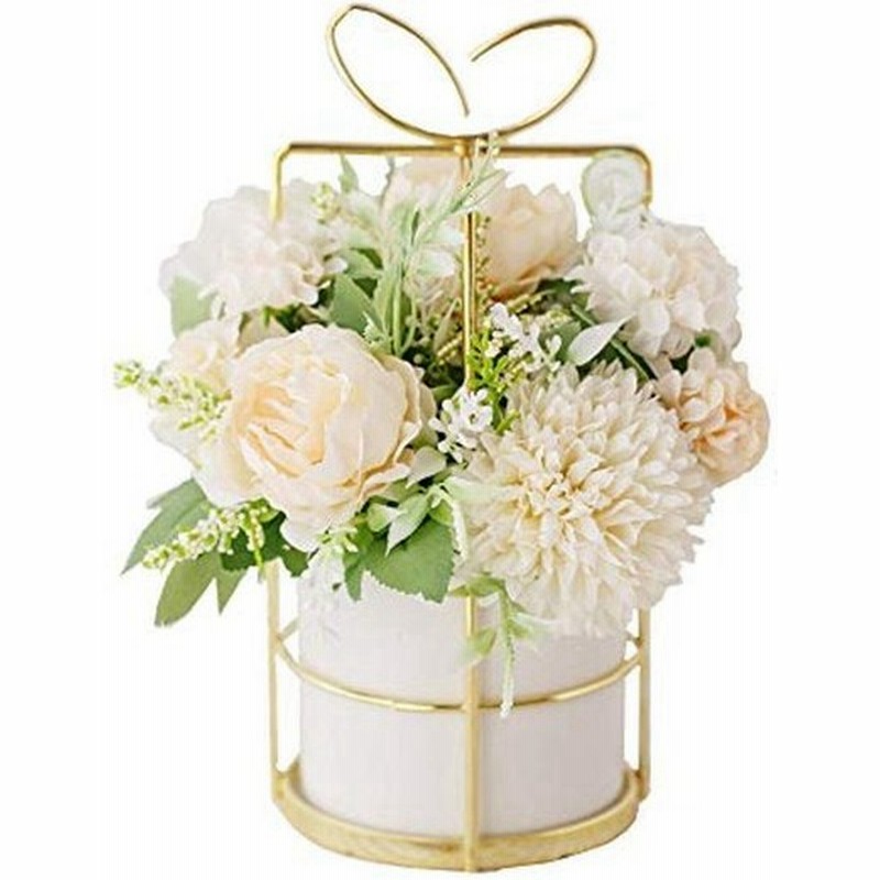 Kirifly 造花 牡丹 シルク アジサイフラワー 花瓶付き フラワー装飾 ウェディングデコレーション テーブルセンターピース用 ホワイト 通販 Lineポイント最大0 5 Get Lineショッピング