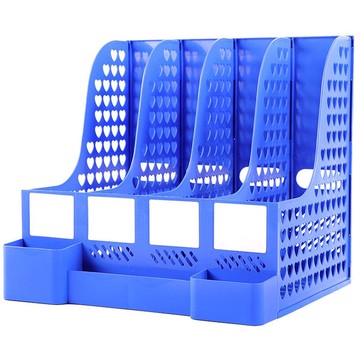 文件架子多層四欄框辦公用品書立架簡易桌上資料夾桌面收納盒學生