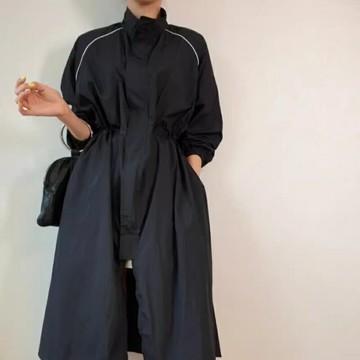 【巴黎精品】現貨+預購 風衣外套休閒大衣-寬鬆隱形扣設計高腰過膝開叉女外套2色a1in10