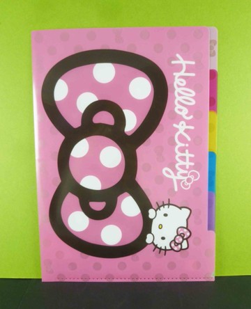 【震撼精品百貨】Hello Kitty 凱蒂貓~5格資料夾~大蝴蝶結圖案/粉色