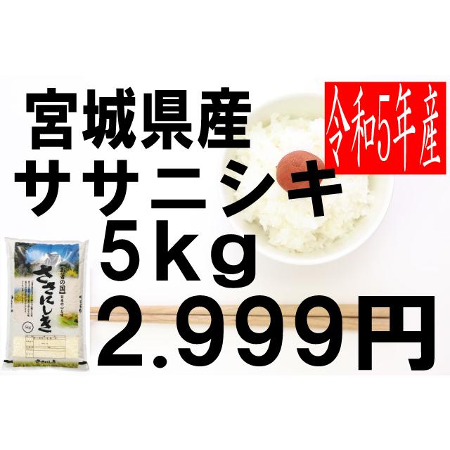 米　令和5年度産　宮城県産　ササニシキ 5kg