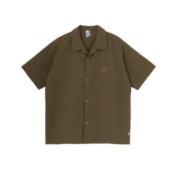 CHUMS Seerchucker Stretch S/S Shirt 男 短袖襯衫 卡其綠 CH021261M022