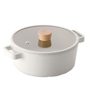 NEOFLAM 台灣原廠公司貨 FIKA系列 鑄造雙耳湯鍋  白  1個  22cm