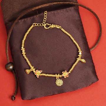 越南沙金手串國潮簡約風花朵蝴蝶串珠手鏈女宮廷風設計感飾品貨源